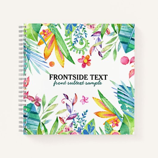 Kleurrijk Tropical Flowers & Leafs Design Multomap Notitieboek (Voorkant)