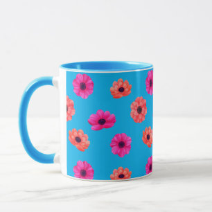 Kleurrijk Tropisch 3D Lente Bloemen Patroon Mok