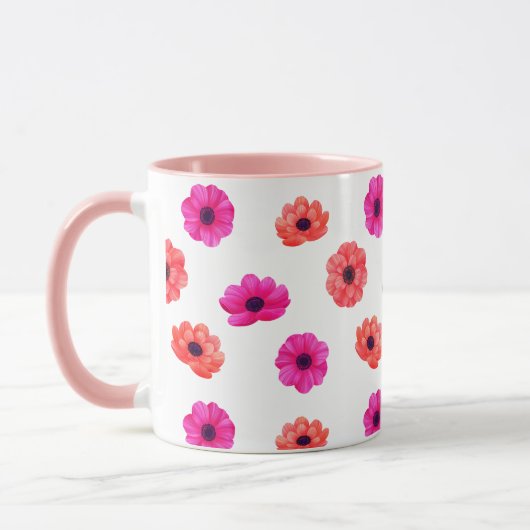 Kleurrijk Tropisch 3D Lente Bloemen Patroon Mok (Links)