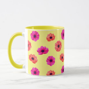 Kleurrijk Tropisch 3D Lente Bloemen Patroon Mok