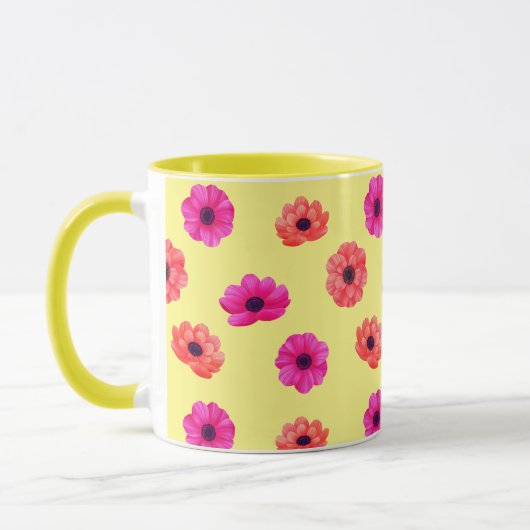 Kleurrijk Tropisch 3D Lente Bloemen Patroon Mok (Links)