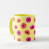 Kleurrijk Tropisch 3D Lente Bloemen Patroon Mok (Voorkant links)