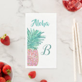 Kleurrijk tropisch ananas monogram servet (Insitu)