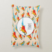 Kleurrijk Tropisch Ara Patroon Accent Kussen (Achterkant (Verticaal))