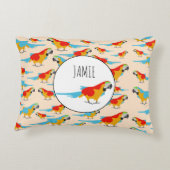 Kleurrijk Tropisch Ara Patroon Accent Kussen (Achterkant)