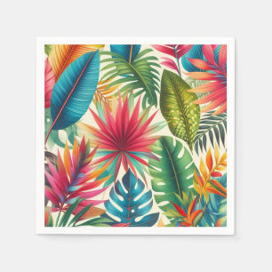 Kleurrijk tropisch blad Hawaiiaans patroon Servet