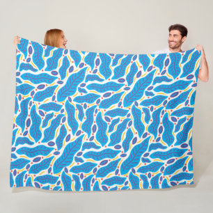 Kleurrijk Tropisch blauw blauw blauw blauw blauw b Fleece Deken