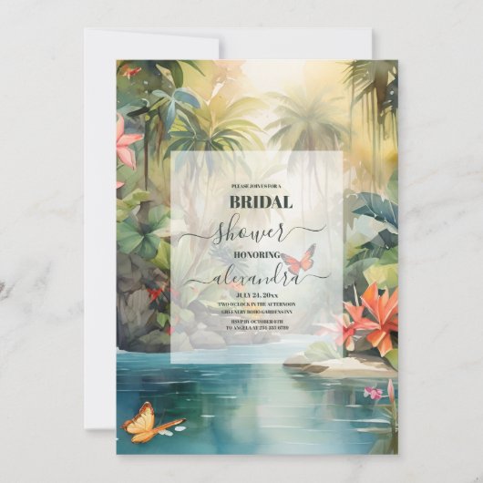 Kleurrijk tropisch bloemig Vrijgezellenfeest Kaart (Voorkant)