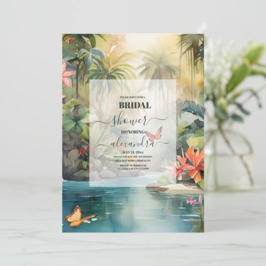 Kleurrijk tropisch bloemig Vrijgezellenfeest Kaart (Staand voorkant)