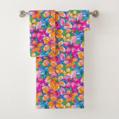 Kleurrijk Tropisch Bloemmotief Bad Handdoek (Insitu)