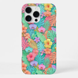 Kleurrijk Tropisch Bloemmotief Botanisch Patroon iPhone 16 Pro Max Hoesje