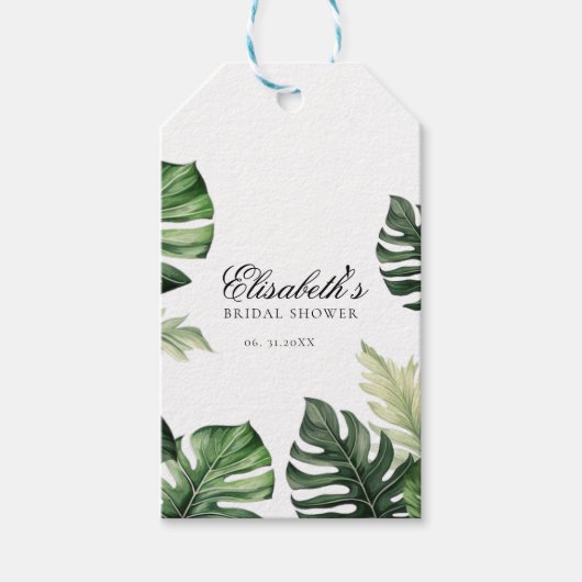 Kleurrijk Tropisch Bloemmotief | Bruidsmeisjeshowe Cadeaulabel (Voorkant)