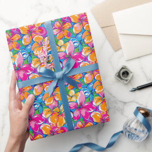 Kleurrijk Tropisch Bloemmotief Cadeaupapier