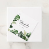 Kleurrijk tropisch bloemmotief | Groene bruidsdouc Bedankjes Labels (In situ)