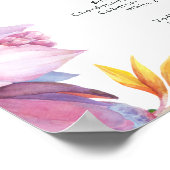 Kleurrijk Tropisch Bloemstuk Bruidsfeest Dranken B Poster (Hoek)