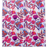 Kleurrijk, tropisch Floral patroon Douchegordijn (Voorkant)