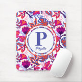 Kleurrijk, tropisch Floral patroon Muismat (Met muis)