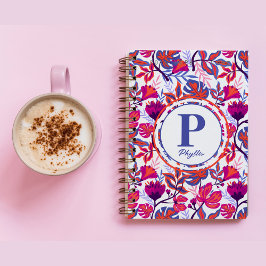 Kleurrijk, tropisch Floral patroon Notitieboek