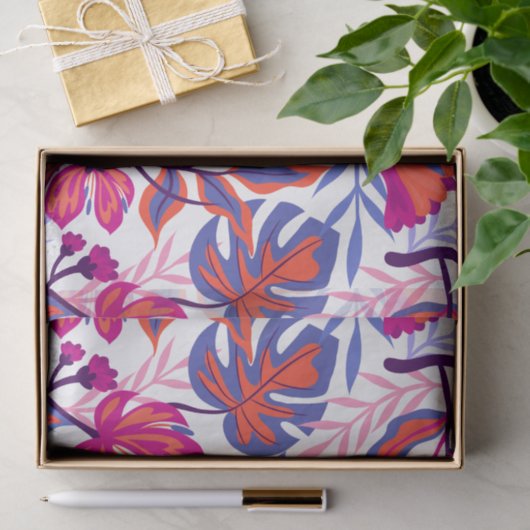 Kleurrijk, tropisch Floral patroon Tissuepapier (Geschenk)