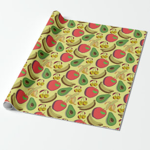 Kleurrijk tropisch fruit naadloos patroon cadeaupapier
