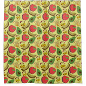 Kleurrijk tropisch fruit naadloos patroon douchegordijn (Voorkant)