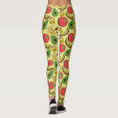 Kleurrijk tropisch fruit naadloos patroon leggings (Achterkant)