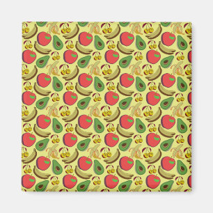 Kleurrijk tropisch fruit naadloos patroon magneet