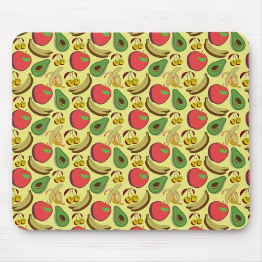 Kleurrijk tropisch fruit naadloos patroon muismat (Voorkant)