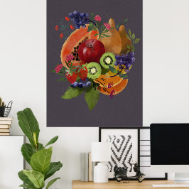Kleurrijk Tropisch fruit - stilleven - fruitkunst Poster