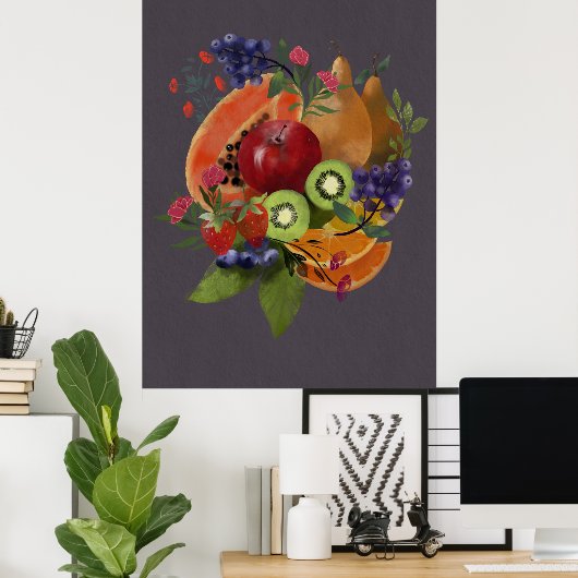 Kleurrijk Tropisch fruit - stilleven - fruitkunst Poster (Thuiskantoor)