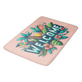 Kleurrijk Tropisch/Hawaïaans welkom Badmat (Gekanteld)