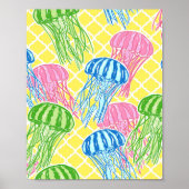 Kleurrijk tropisch kwallenpatroon poster (Voorkant)