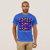 Kleurrijk Tropisch Neon Fruit Patroon T-shirt (Voorkant volledig)