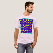 Kleurrijk Tropisch Neon Fruit Patroon T-shirt (Voorkant volledig)