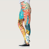 Kleurrijk tropisch oerwoud blad patroon. leggings (Links)