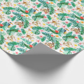 Kleurrijk Tropisch Oerwoud Dieren Patroon Cadeaupapier (Hoek)