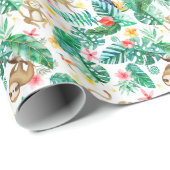 Kleurrijk Tropisch Oerwoud Dieren Patroon Cadeaupapier (Rol Hoek)