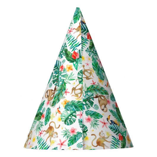 Kleurrijk Tropisch Oerwoud Dieren Patroon Feesthoedjes (Achterkant)