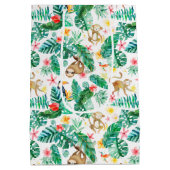 Kleurrijk Tropisch Oerwoud Dieren Patroon Medium Cadeauzakje (Achterkant)
