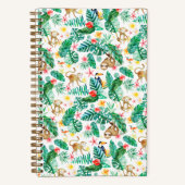 Kleurrijk Tropisch Oerwoud Dieren Patroon Notitieboek (Voorkant)