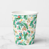 Kleurrijk Tropisch Oerwoud Dieren Patroon Papieren Bekers (Achterkant)