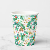 Kleurrijk Tropisch Oerwoud Dieren Patroon Papieren Bekers (Voorkant)