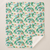 Kleurrijk Tropisch Oerwoud Dieren Patroon Sherpa Deken (Voorkant)