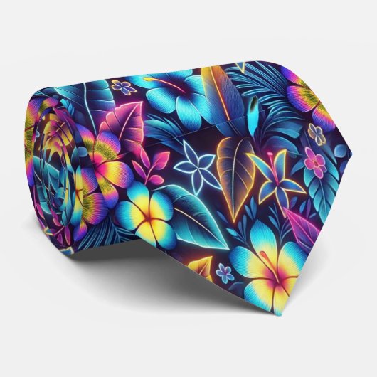 Kleurrijk tropisch ontwerp stropdas (Opgerold)
