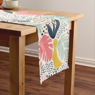 Kleurrijk Tropisch palm Leaf Patroon Korte Tafelloper