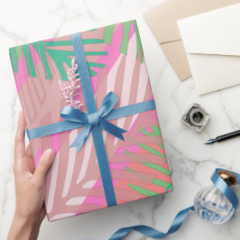 Kleurrijk Tropisch Palmbladeren Patroon Cadeaupapier