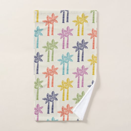 Kleurrijk tropisch palmboompatroon bad handdoek (Handdoek)