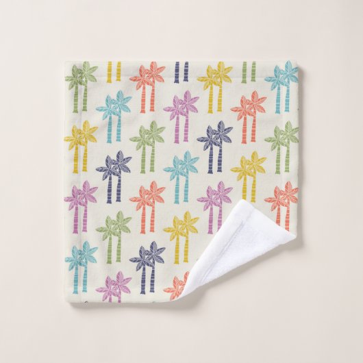 Kleurrijk tropisch palmboompatroon bad handdoek (Wasdoekje)