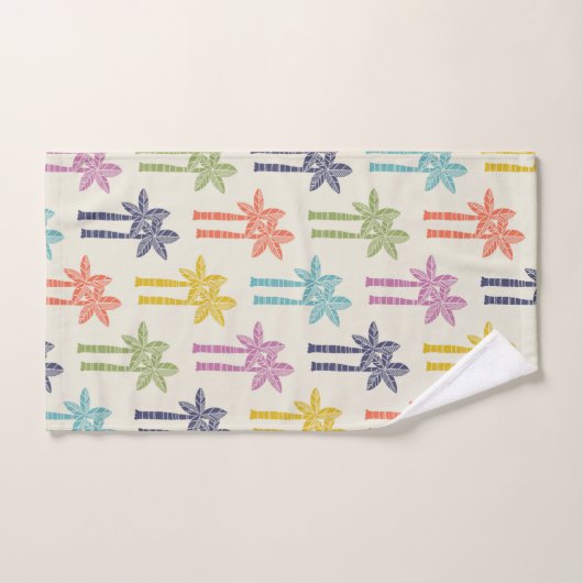 Kleurrijk tropisch palmboompatroon bad handdoek (Handdoek)