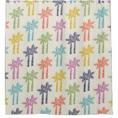 Kleurrijk tropisch palmboompatroon douchegordijn (Voorkant)